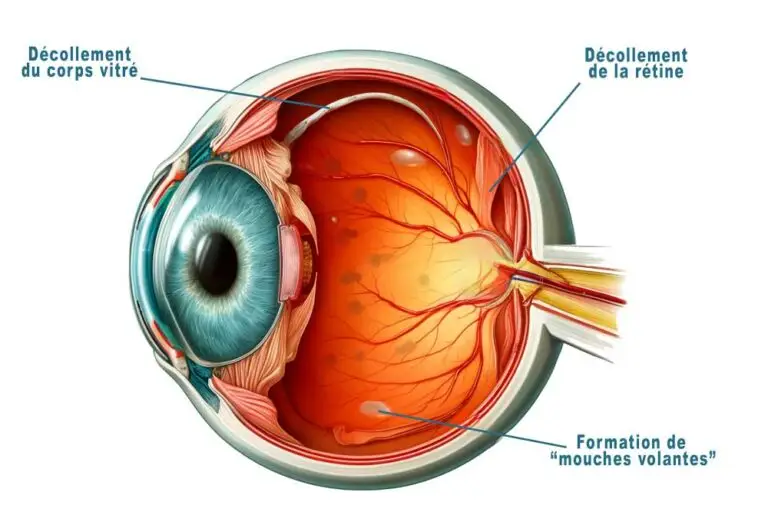 décollement de la rétine et du corps vitré